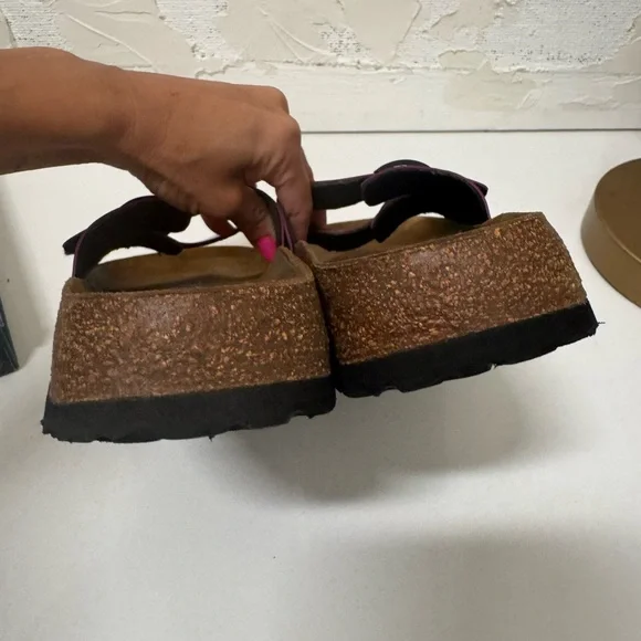 Birkenstock Women's Ibiza Purple Betula Flor Double Strap Sandals - Picture 10 of 10